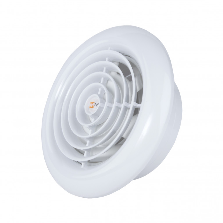 Ultra-thin extraction fan with low installation depth MM 100, 90 m³/h, white, with non-return valve